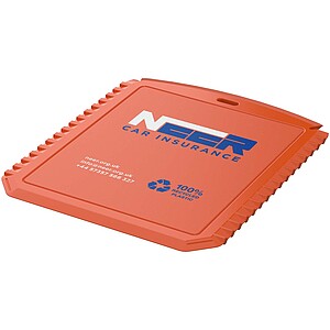 Obdélníková škrabka na led z recyklovaného plastu, oranžová