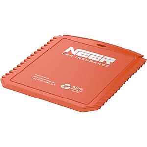 Obdélníková škrabka na led z recyklovaného plastu, oranžová