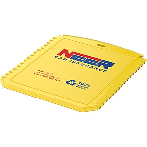 Obdélníková škrabka na led z recyklovaného plastu, žlutá