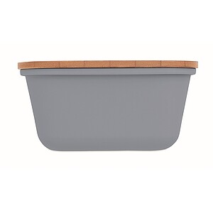 Obědová krabička s bambusovým víčkem, objem 1l, modrošedá