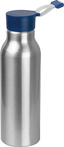 Odolná hliníková láhev na pití, objem 600ml, víčko modré - reklamní předměty