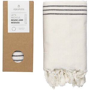 Originalhome přehoz nebo ručník z recyklovaného materiálu, 85 × 175 cm, krémová bílá