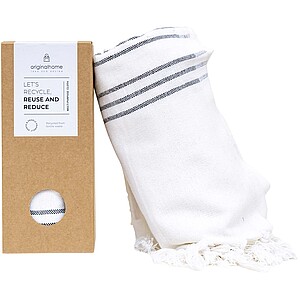 Originalhome přehoz nebo ručník z recyklovaného materiálu, 85 × 175 cm, krémová bílá