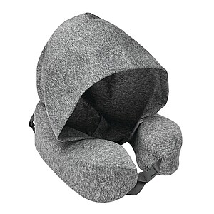 Paměťový pěnový krční polštář, šedá - reklamní předměty