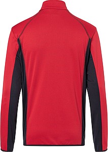 Pánská fleecová bunda JAMES & NICHOLSON, červená/šedá, 2XL
