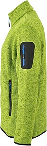 Pánská fleecová bunda James Nicholson knit fleece jacket men, jasně zelená/modrá, vel. XL