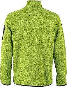 Pánská fleecová bunda James Nicholson knit fleece jacket men, jasně zelená/modrá, vel. XL