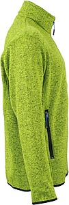 Pánská fleecová bunda James Nicholson knit fleece jacket men, jasně zelená/modrá, vel. XXL