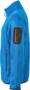 Pánská fleecová bunda James Nicholson knit fleece jacket men, královská modrá/červená, vel. 3XL