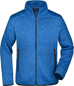 Pánská fleecová bunda James Nicholson knit fleece jacket men, královská modrá/červená, vel. XXL - bundy s vlastním potiskem