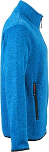 Pánská fleecová bunda James Nicholson knit fleece jacket men, královská modrá/červená, vel. XXL