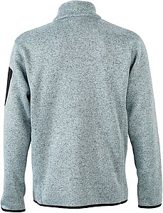 Pánská fleecová bunda James Nicholson knit fleece jacket men, šedá/červená, vel. L