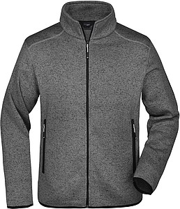 Pánská fleecová bunda James Nicholson knit fleece jacket men, stříbrná/tmavě šedá, vel. 3XL