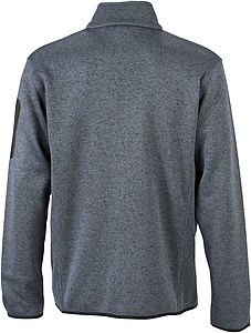Pánská fleecová bunda James Nicholson knit fleece jacket men, stříbrná/tmavě šedá, vel. XXL