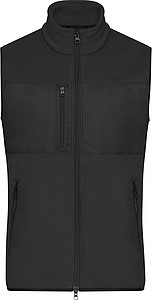 Pánská fleecová vesta James & Nicholson, černá, XL - ekologické reklamní předměty