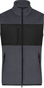 Pánská fleecová vesta James & Nicholson, tmavě šedá, 3XL