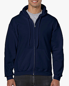 Pánská mikina GILDAN HEAVY BLEND ADULT FULL ZIP HOODED 271g, námořní modrá, S