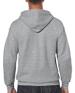 Pánská mikina GILDAN HEAVY BLEND ADULT FULL ZIP HOODED 271g, světle šedý melír, 2XL