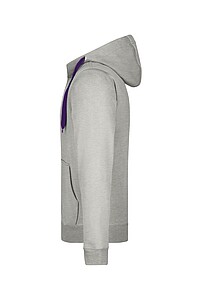 Pánská mikina James & Nicholson Doubleface, šedá/fialová, velikost L