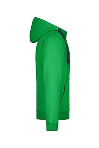 Pánská mikina James & Nicholson Doubleface, zekená/grafitová, velikost L