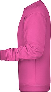 Pánská mikina James Nicholson sweatshirt men, růžová, vel. S