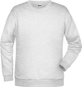 Pánská mikina James Nicholson sweatshirt men, sv. šedý melír, vel. L