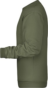 Pánská mikina James Nicholson sweatshirt men, tmavá zelená vojenská, vel. S