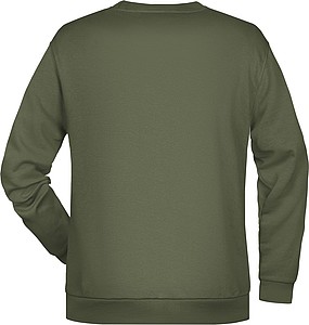 Pánská mikina James Nicholson sweatshirt men, tmavá zelená vojenská, vel. S
