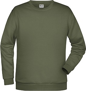 Pánská mikina James Nicholson sweatshirt men, tmavá zelená vojenská, vel. XL