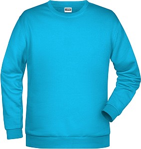 Pánská mikina James Nicholson sweatshirt men, tyrkysová, vel. M