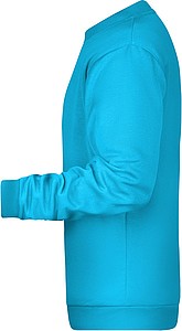 Pánská mikina James Nicholson sweatshirt men, tyrkysová, vel. S