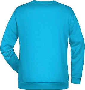 Pánská mikina James Nicholson sweatshirt men, tyrkysová, vel. S