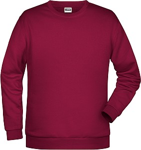 Pánská mikina James Nicholson sweatshirt men, vínová, vel. S