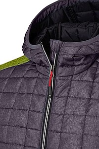 Pánská mikina James & Nicholson, zelený melír/antracitová, velikost 3XL