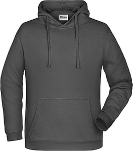Pánská mikina s kapucí James Nicholson sweat hoodie men, antracitová, vel. XL