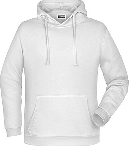 Pánská mikina s kapucí James Nicholson sweat hoodie men, bílá, vel. L