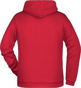 Pánská mikina s kapucí James Nicholson sweat hoodie men, červená, vel. S