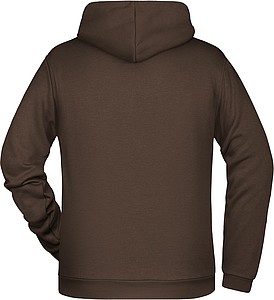 Pánská mikina s kapucí James Nicholson sweat hoodie men, hnědá, vel. S