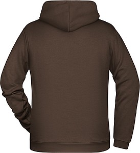 Pánská mikina s kapucí James Nicholson sweat hoodie men, hnědá, vel. XXL