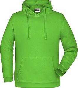 Pánská mikina s kapucí James Nicholson sweat hoodie men, jasně zelená, vel. S