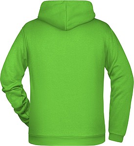 Pánská mikina s kapucí James Nicholson sweat hoodie men, jasně zelená, vel. S