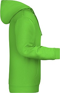 Pánská mikina s kapucí James Nicholson sweat hoodie men, jasně zelená, vel. S