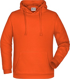 Pánská mikina s kapucí James Nicholson sweat hoodie men, oranžová, vel. L