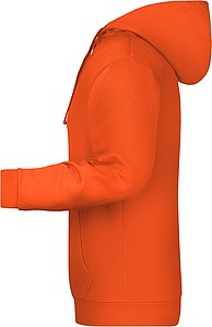 Pánská mikina s kapucí James Nicholson sweat hoodie men, oranžová, vel. L