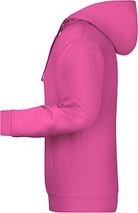 Pánská mikina s kapucí James Nicholson sweat hoodie men, růžová, vel. XL