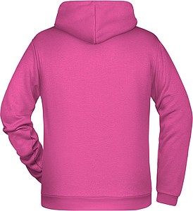 Pánská mikina s kapucí James Nicholson sweat hoodie men, růžová, vel. XL