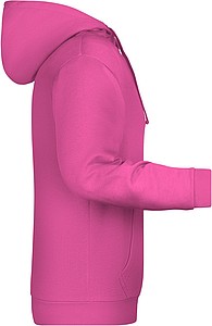 Pánská mikina s kapucí James Nicholson sweat hoodie men, růžová, vel. XL