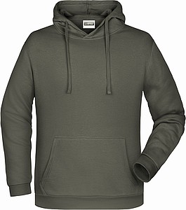 Pánská mikina s kapucí James Nicholson sweat hoodie men, šedá, vel. XXL
