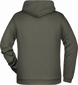 Pánská mikina s kapucí James Nicholson sweat hoodie men, šedá, vel. XXL