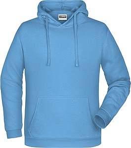 Pánská mikina s kapucí James Nicholson sweat hoodie men, sv. modrá, vel. L